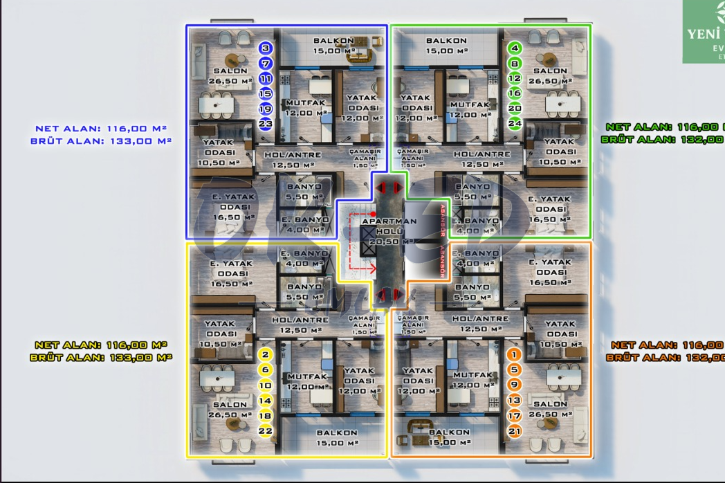 Belen Yeni Mahallesinde Projeden Satılık 2+1 Ve 3+1 Daireler - 5. Fotoğraf